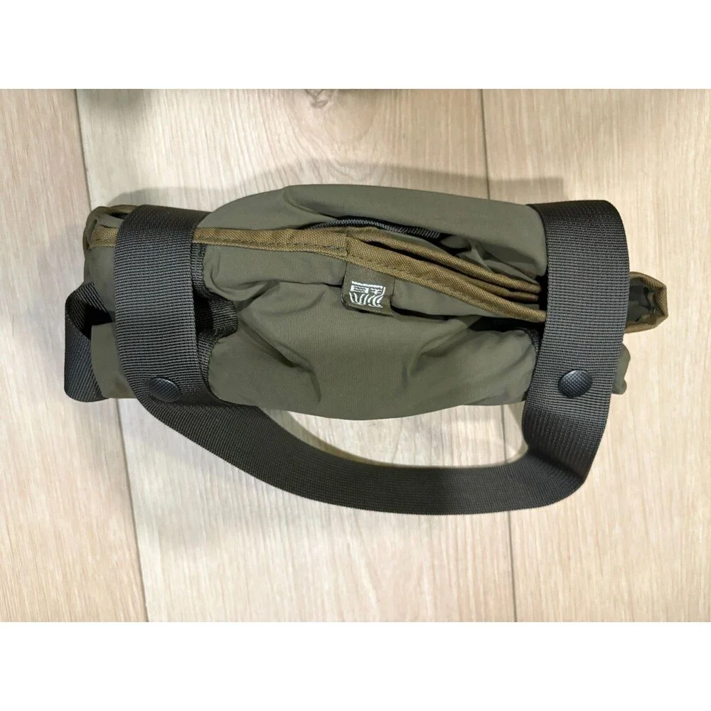 Daiso Japan Mesh Duffel Bag Olive Green Packable Folding Travel Gym Beach